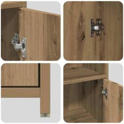 Berkfield Home Durable 3 Piece Bathroom Furniture Set Artisan Oak Engineered Wood in Brown - thumbnail 9