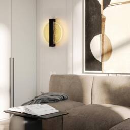 Goeco Indoor LED Wall Light, 12W, Modern Round Wall Light, for Bedroom, 3000K in Black - thumbnail 5