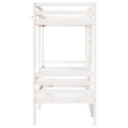 Berkfield Home Loft Bed Frame with Desk & Chairs White 75x190cm Solid Wood Pine - Size: 75x190 cm - thumbnail 6