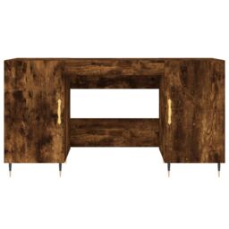 Berkfield Home Desk Smoked Oak 140x50x75 cm Engineered Wood in Brown - Size: 140 x 50 x 75 cm - thumbnail 6