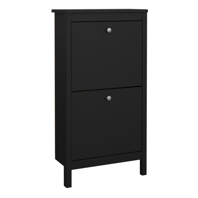 Furniture To Go Madrid Shoe Cabinet 2 Flip Down Doors in Black - image 1