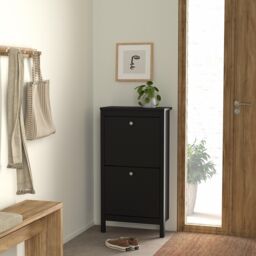 Furniture To Go Madrid Shoe Cabinet 2 Flip Down Doors in Black - thumbnail 6