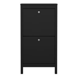 Furniture To Go Madrid Shoe Cabinet 2 Flip Down Doors in Black - thumbnail 2