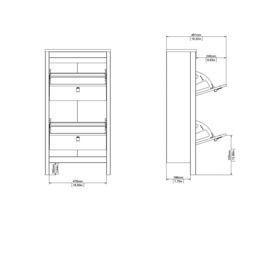 Furniture To Go Madrid Shoe Cabinet 2 Flip Down Doors in Black - thumbnail 7