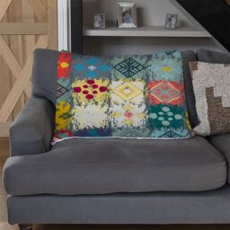 Benjamin Tate Design Tribal Art Boho Blanket in Natural - Size: 120 cm x 150 cm - thumbnail 2
