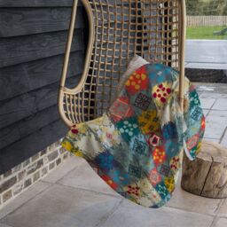 Benjamin Tate Design Tribal Art Boho Blanket in Natural - Size: 120 cm x 150 cm - thumbnail 4