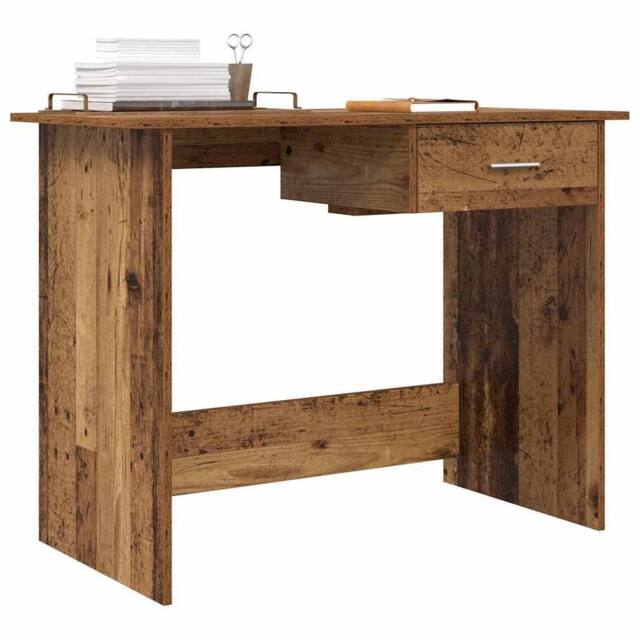 Berkfield Home Durable Desk Old wood 100 x 50 x 76 cm Engineered wood in Brown - image 1