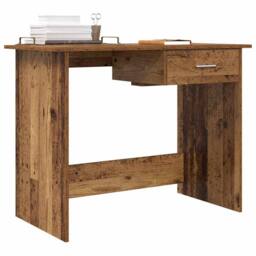 Berkfield Home Durable Desk Old wood 100 x 50 x 76 cm Engineered wood in Brown - thumbnail 1