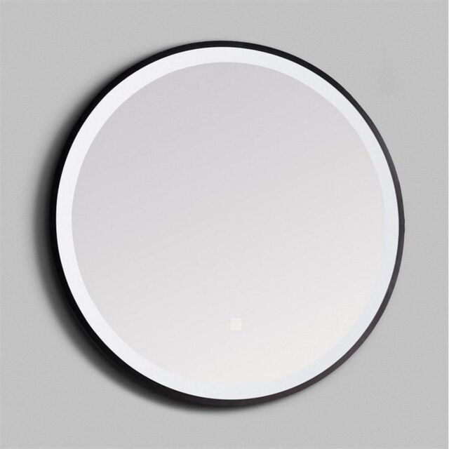 Clifton 60cm Circular LED Matt Black Wall Mirror with Demister Pad - image 1