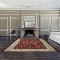 The Rug Shop UK Border Floral Red Traditional Machine Made Easy to clean Area Rug - Size: 160 cm x 230 cm