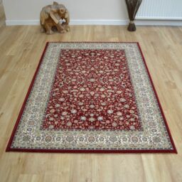 The Rug Shop UK Border Floral Red Traditional Machine Made Easy to clean Area Rug - Size: 160 cm x 230 cm - thumbnail 5