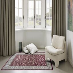 The Rug Shop UK Border Floral Red Traditional Machine Made Easy to clean Area Rug - Size: 160 cm x 230 cm - thumbnail 2