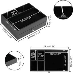 Havendro Black Dresser Nights wbr tand Organiser Tray with Drawer - thumbnail 2