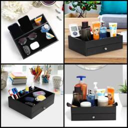 Havendro Black Dresser Nights wbr tand Organiser Tray with Drawer - thumbnail 4