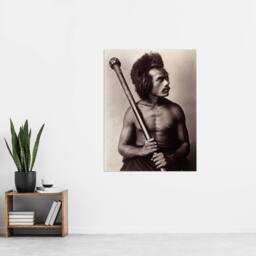 "Artery8 Burton Brothers Photograph of a Fijian Warrior Wall Art Print in Brown - Size: W12"" x H16""" - thumbnail 4