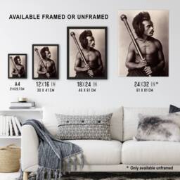 "Artery8 Burton Brothers Photograph of a Fijian Warrior Wall Art Print in Brown - Size: W12"" x H16""" - thumbnail 3