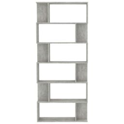 Berkfield Home Book Cabinet/Room Divider Concrete Grey 80x24x192 cm Engineered Wood - Size: 80 x 24 x 192 cm - thumbnail 5