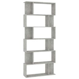 Berkfield Home Book Cabinet/Room Divider Concrete Grey 80x24x192 cm Engineered Wood - Size: 80 x 24 x 192 cm - thumbnail 2