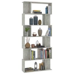 Berkfield Home Book Cabinet/Room Divider Concrete Grey 80x24x192 cm Engineered Wood - Size: 80 x 24 x 192 cm - thumbnail 3
