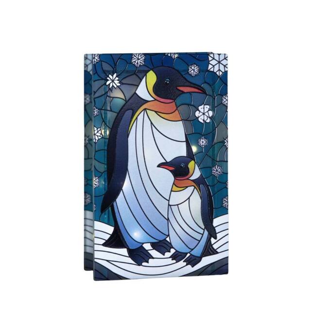 Samuel Alexander 21cm Double Sided Mother & Baby Penguin Decoration with LEDs - image 1