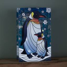 Samuel Alexander 21cm Double Sided Mother & Baby Penguin Decoration with LEDs - thumbnail 2