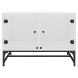 Berkfield Home Modern Coffee Table with Glass Doors White 68.5x50x50 cm - thumbnail 5