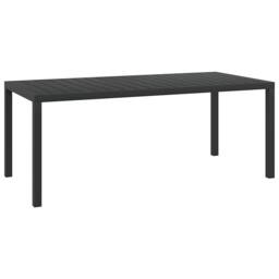 Berkfield Home Garden Table Black 185x90x74 cm Aluminium & WPC - Size: 185 x 90 x 74 cm - thumbnail 2