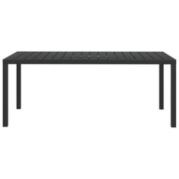 Berkfield Home Garden Table Black 185x90x74 cm Aluminium & WPC - Size: 185 x 90 x 74 cm - thumbnail 3