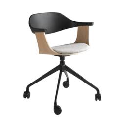 Angel Cerda Swivel Office Chair in Light Grey Fabric with Black - thumbnail 1