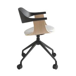 Angel Cerda Swivel Office Chair in Light Grey Fabric with Black - thumbnail 5