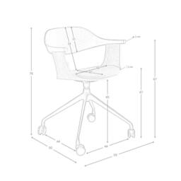 Angel Cerda Swivel Office Chair in Light Grey Fabric with Black - thumbnail 8