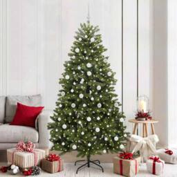 Berkfield Home Artificial Christmas Tree with Stand Green 210 cm PVC & Metal