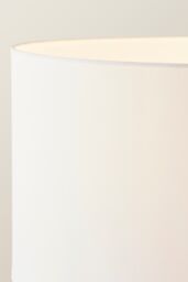 ValueLights Morrigan Grey Wood Tripod Floor Lamp with Fabric Drum Lamp Shade in White - thumbnail 4