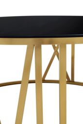 Orsina Alana Round Coffee Table with Gold Frame & Black Glass - thumbnail 3