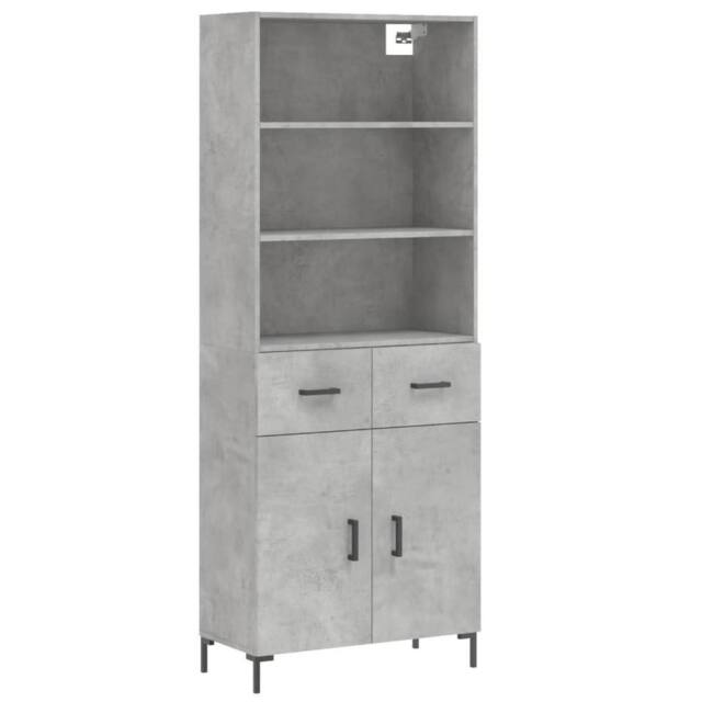 Berkfield Home Highboard Concrete Grey 69.5x34x180 cm Engineered Wood - image 1