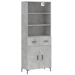 Berkfield Home Highboard Concrete Grey 69.5x34x180 cm Engineered Wood - thumbnail 1