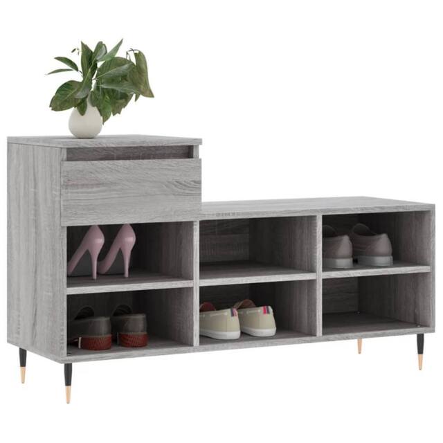 Berkfield Home Shoe Cabinet Grey Sonoma 102x36x60 cm Engineered Wood - Size: 102 x 36 x 60 cm - image 1
