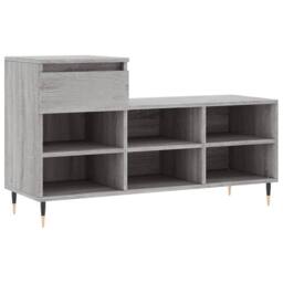 Berkfield Home Shoe Cabinet Grey Sonoma 102x36x60 cm Engineered Wood - Size: 102 x 36 x 60 cm - thumbnail 3