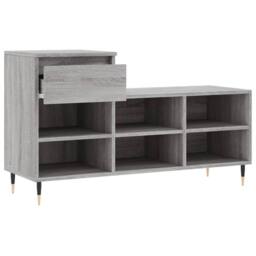 Berkfield Home Shoe Cabinet Grey Sonoma 102x36x60 cm Engineered Wood - Size: 102 x 36 x 60 cm - thumbnail 6