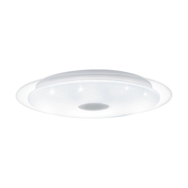 Loops Wall Flush Ceiling Light White Shade White Chrome Plastic Crystal Effect LED 24W - image 1