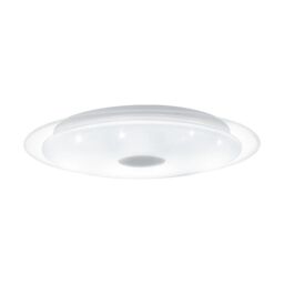Loops Wall Flush Ceiling Light White Shade White Chrome Plastic Crystal Effect LED 24W