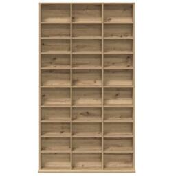 Berkfield Home Modern CD Cabinet in Artisan Oak - 101x23x177.5 cm Made from Engi in Beige - thumbnail 6