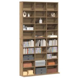 Berkfield Home Modern CD Cabinet in Artisan Oak - 101x23x177.5 cm Made from Engi in Beige
