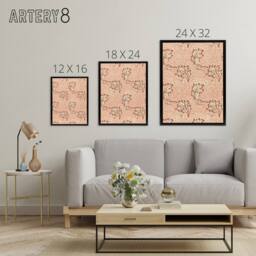 "Artery8 Apple & Leaves Pattern Framed Canvas Wall Art Print William Morris in Brown - Size: W18"" x H24""" - thumbnail 4
