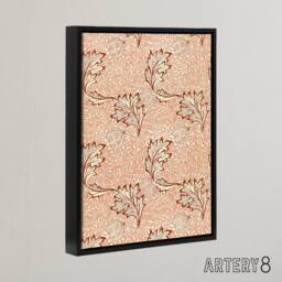 "Artery8 Apple & Leaves Pattern Framed Canvas Wall Art Print William Morris in Brown - Size: W18"" x H24""" - thumbnail 2