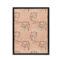 "Artery8 Apple & Leaves Pattern Framed Canvas Wall Art Print William Morris in Brown - Size: W18"" x H24""" - thumbnail 1