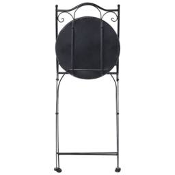 Wyld and Coco Set of 2 Black Mosaic Ceramic Folding Garden Chairs - thumbnail 9