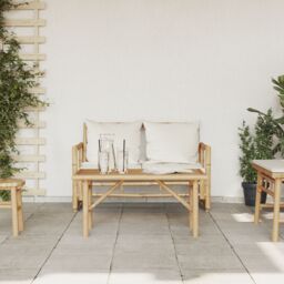 Berkfield Home Coffee Table 90x50x43 cm Bamboo in Brown - Size: 90 x 50 x 43 cm - thumbnail 4