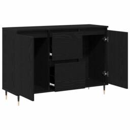 Berkfield Home Sideboard with Doors & Drawers Black Oak 101, 5x35x70 cm - Size: 5 x 35 x 70 cm - thumbnail 5