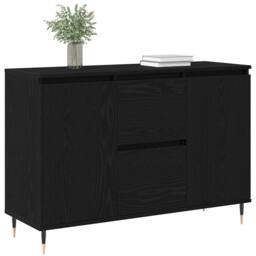 Berkfield Home Sideboard with Doors & Drawers Black Oak 101, 5x35x70 cm - Size: 5 x 35 x 70 cm - thumbnail 3